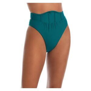 Andrea Iyamah Teal High-Waist Bikini Bottom